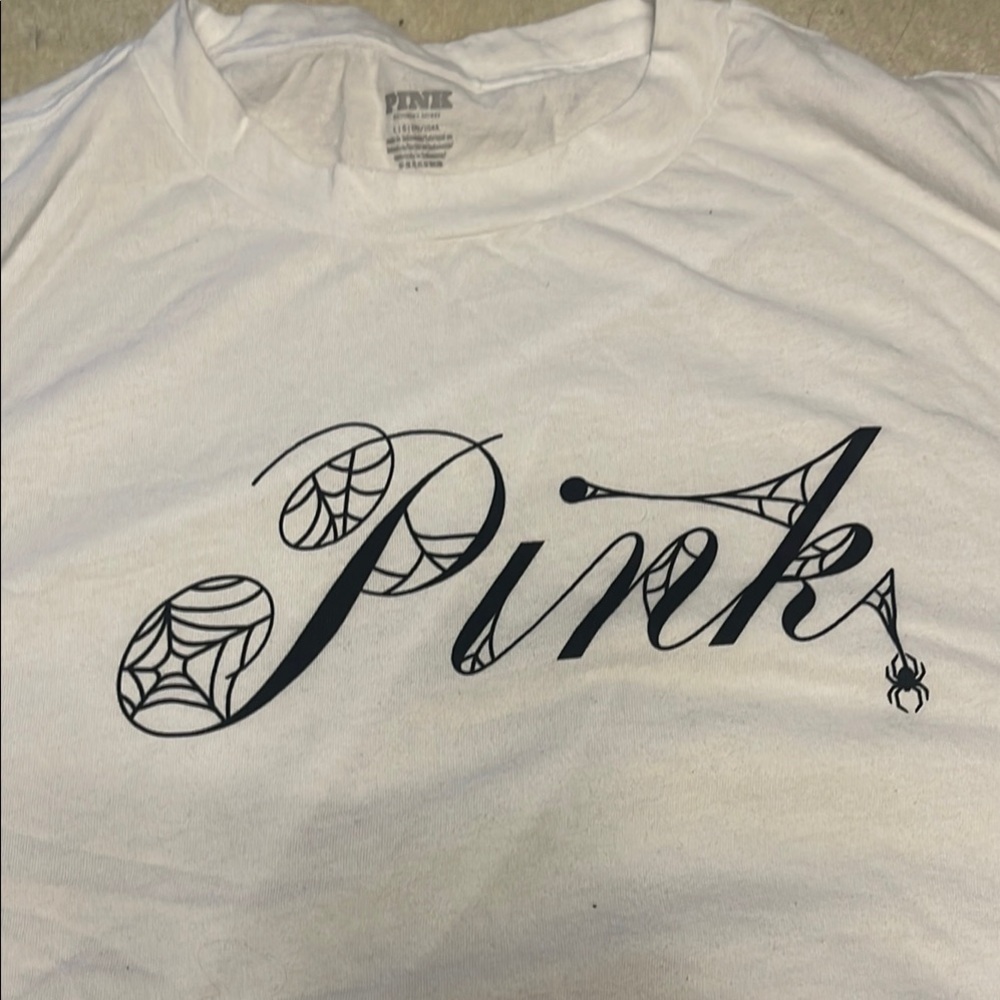 PINK Victoria's Secret White Short Sleeve Tee XL